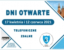 17 kwietnia i 12 czerwca 2021 - Dni Otwarte w naszym Zespole - telefoniczne, zdalne